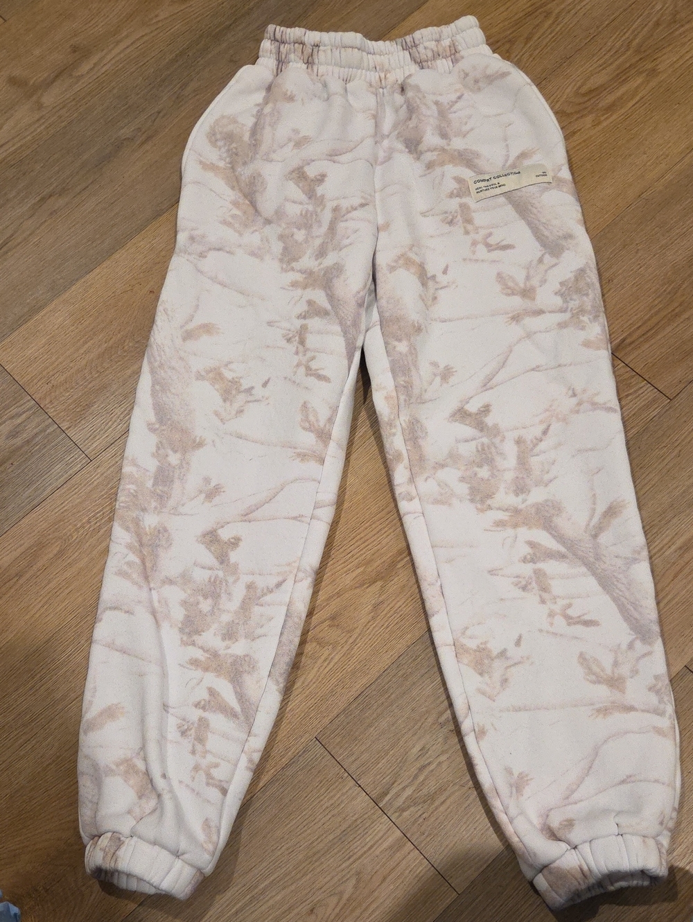 Neutral Tie-Dye Jogger Sweatpants - Cream/Beige